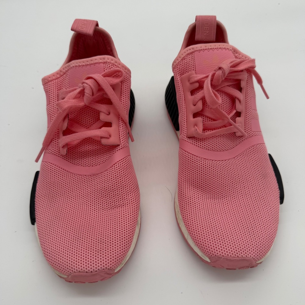 Adidas NMD R1 Pink White Black Mesh Boost Sneakers B42086 Womens 5.5